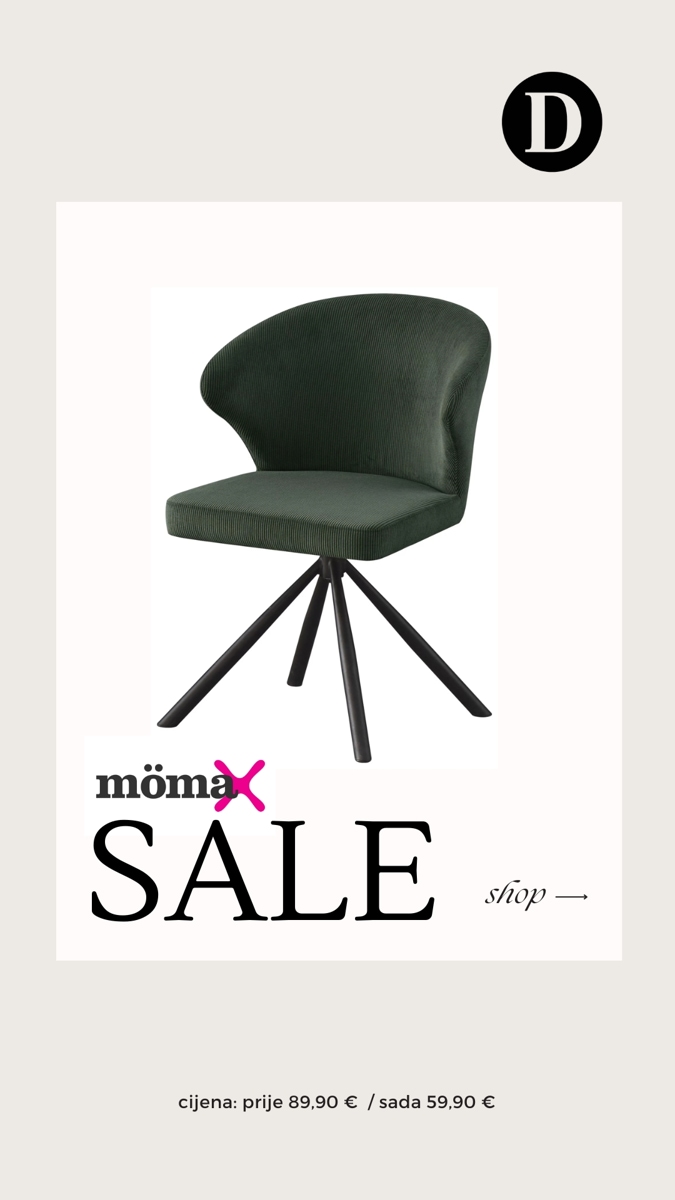 tamnozelena blagovaonska stolica s tri metalne noge iz Moemaxa