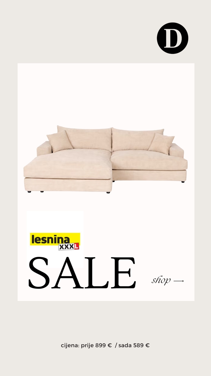 off white kutna garnitura od samta iz Lesnine