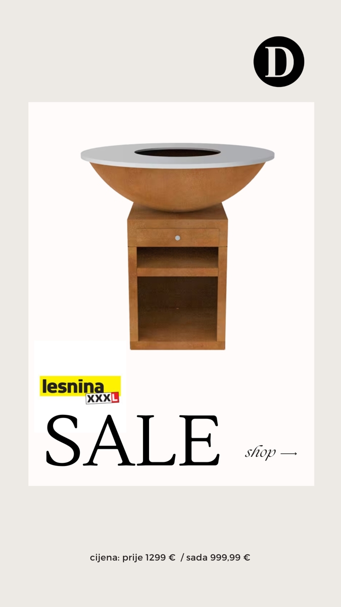 Dupe dizajnerski roštilj rust boje od kortena