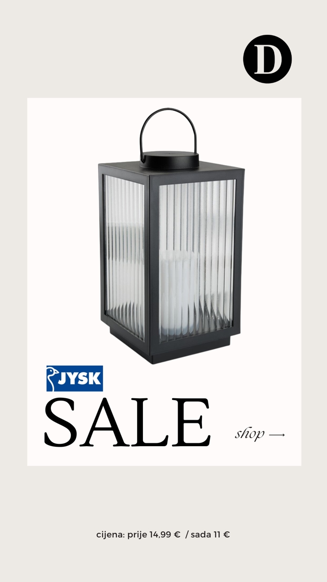 vrtna lanterna s led rasvjetom, crne boje, modernog dizajna